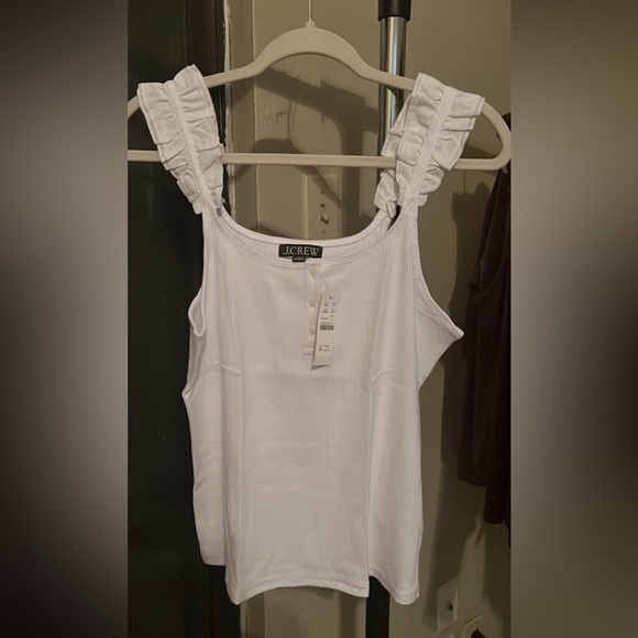 New with Tag J. Crew scrunchie strap ribbed henley tank - Picture 2 of 3